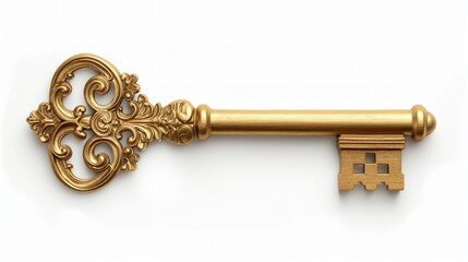 Golden Vintage Key Symbolizing Success, Luxury, and Access