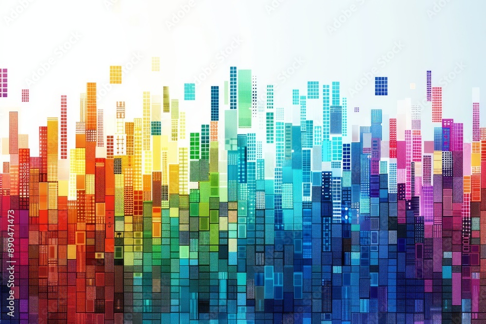 Poster colorful abstract pixelated pattern vibrant and playful representing creativity and imagination dyna