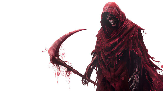 Isolated Transparent Grim Reaper for Halloween: Creepy October Decoration Design