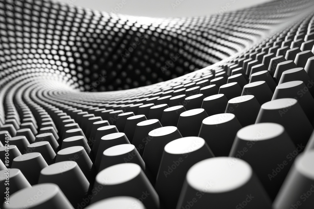 Poster abstract black and white honeycomb pattern modern and artistic representing structure and order bold
