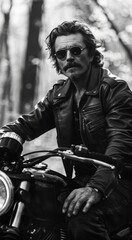 Naklejka premium Motorcycle brutal riders, AI generated