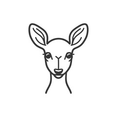 minimalist doe line art icon logo symbol