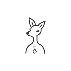 minimalist doe line art icon logo symbol