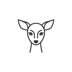 minimalist doe line art icon logo symbol