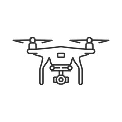 minimalist drone line art icon logo symbol