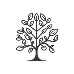 Obraz premium minimalist family tree line art icon logo symbol