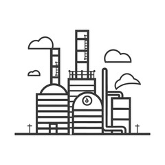 minimalist industry line art icon logo symbol