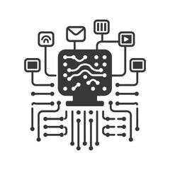 Fototapeta premium minimalist information technology line art icon logo symbol