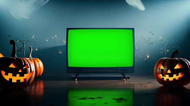 Modern tv with green screen