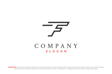 letter f silhouette minimal logo