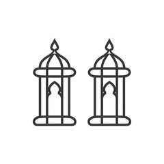 Obraz premium minimalist islamic eid lanterns line art icon logo symbol