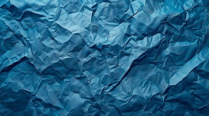 Obraz premium Realistic crumpled paper texture in blue tones. 3D rendering with copy space. 