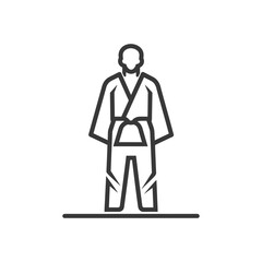 minimalist judo karate taekwondo line art icon logo symbol