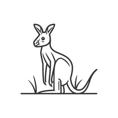 Fototapeta premium minimalist kangaroo line art icon logo symbol