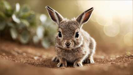 Fototapeta premium Baby hare in nature.