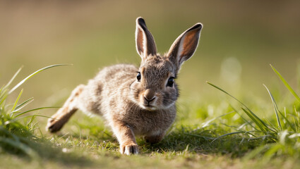 Fototapeta premium Baby hare in nature.