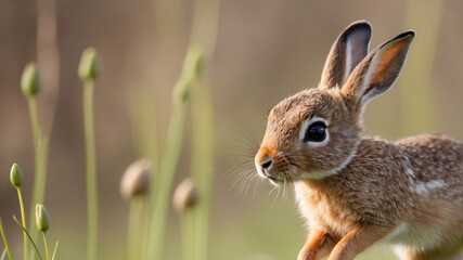 Fototapeta premium Baby hare in nature.