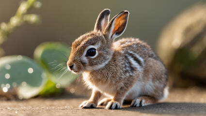 Fototapeta premium Baby hare in nature.