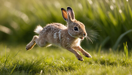 Obraz premium Baby hare in nature.