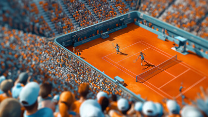 Exciting Tennis Match on Clay Court