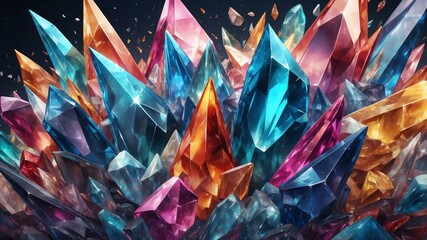 colorful crystal shards abstract background design