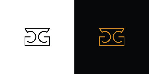 Unique and simple GG logo design