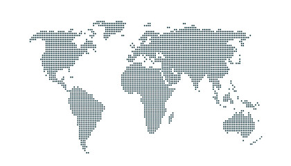 Dotted color world map vector