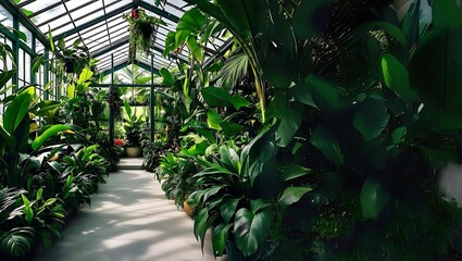 Tropical greenhouse || Plants and Flowers || AI  Generated
