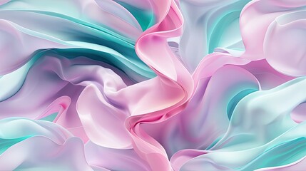 Fototapeta premium A close-up of abstract paper waves in white, blue, and purple hues, creating a soft and flowing visual SEAMLESS PATTERN