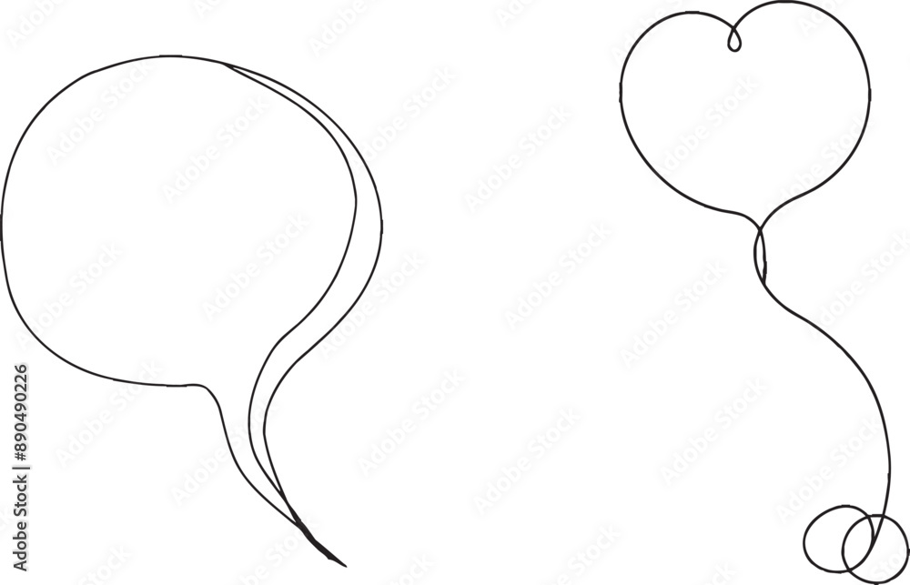 Poster an illustration of a speech bubble in a continuous one-line style. a contemporary illustration. dial
