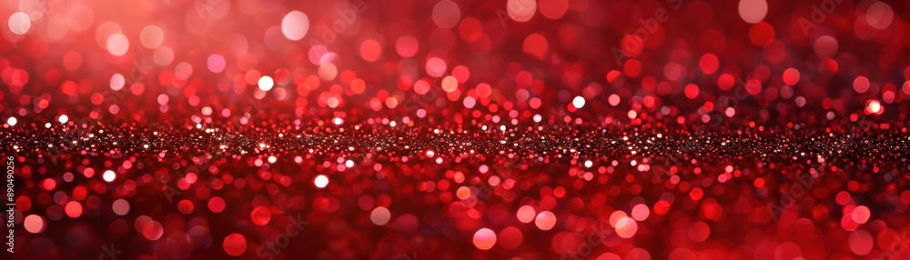Poster a beautiful abstract background of red and white sparkling bokeh lights creating a festive and vibra