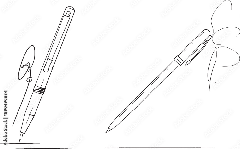 Leinwandbilder an isolated minimalist linear illustration made of a continuous line drawing using a writing pen.