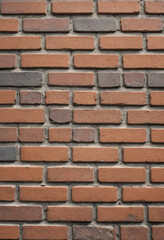 Obraz premium A hyper-realistic close-up of weathered brickwork on a historic building. 