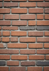 Fototapeta premium A hyper-realistic close-up of weathered brickwork on a historic building. 