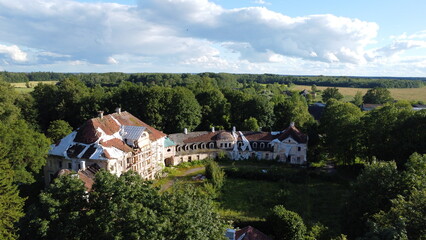 Drone view shoots, city, forest, landmarks