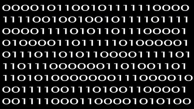 Background of White Binary Code Numbers on Black Background. Abstract Numeric 0 and 1 Transition. For numerology themes, tech inspired projects, modern digital designs, featuring intentional