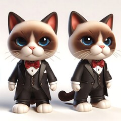 Obraz premium 3 D Adorable Cartoon Kitten Mascot 