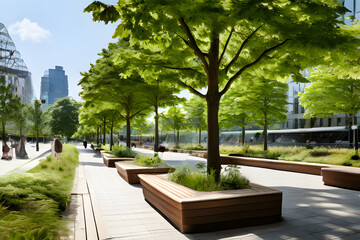 Naklejka premium park in the city