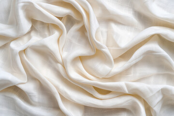 Fototapeta premium A close-up view of smooth, white fabric with elegant folds and a soft texture, ideal for background imagery or textile-related visuals.
