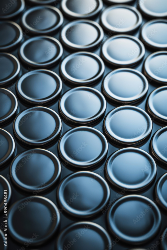 Aufkleber a close-up image of glossy black and silver circular patterns arranged uniformly. perfect for backgr