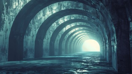 Enigmatic Convergence - Mysterious Tunnel with Dynamic Perspective Lines and Depth in High-Resolution Wallpaper