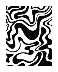 Abstract Black and white wallpaper with wavy and swirled elements