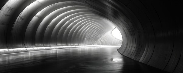 Enigmatic Tunnel: Surreal Perspective of Depth and Light