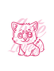 hand drawn dog illustration with text cute and lovely for t-shirt design