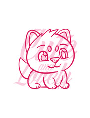 hand drawn dog illustration with text cute and lovely for t-shirt design