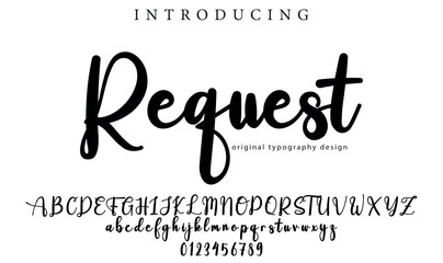 Request Font Stylish brush painted an uppercase vector letters, alphabet, typeface