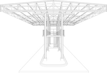 3D illustration of building structure