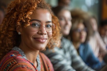 Diverse Group Engaged in Personal Finance Discussion in Bright Room with Realistic Depth of Field