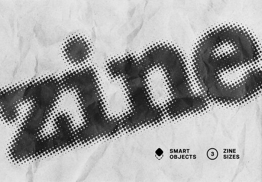 Halftone Zine Text Effect Mockup