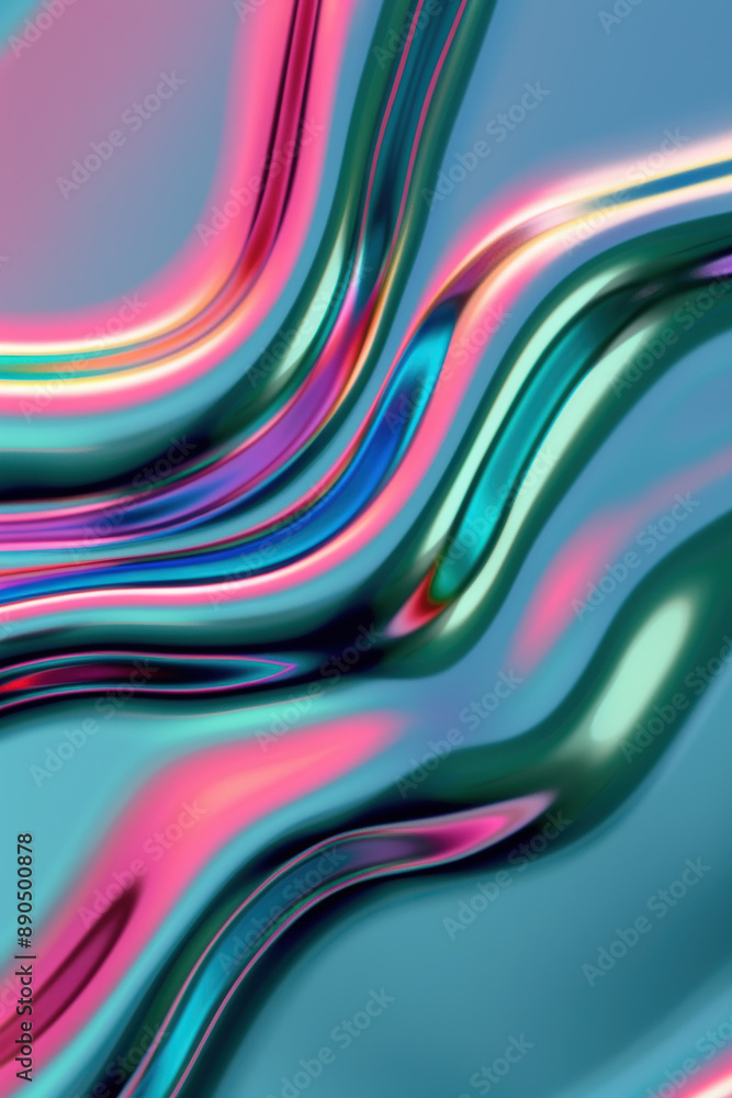 Poster abstract vibrant fluid art with colorful swirls and gradients, creating a dynamic and modern aesthet